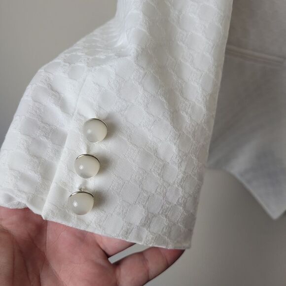 Giorgio Armani Black Label White Cotton Blazer Suit Jacket Lined Designer EU 48 - Picture 7 of 16